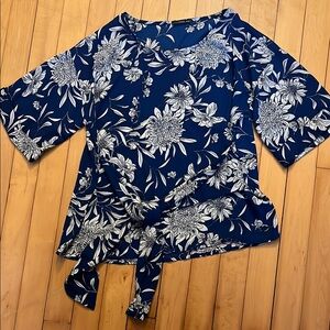 Floral Navy Blue Women's Top